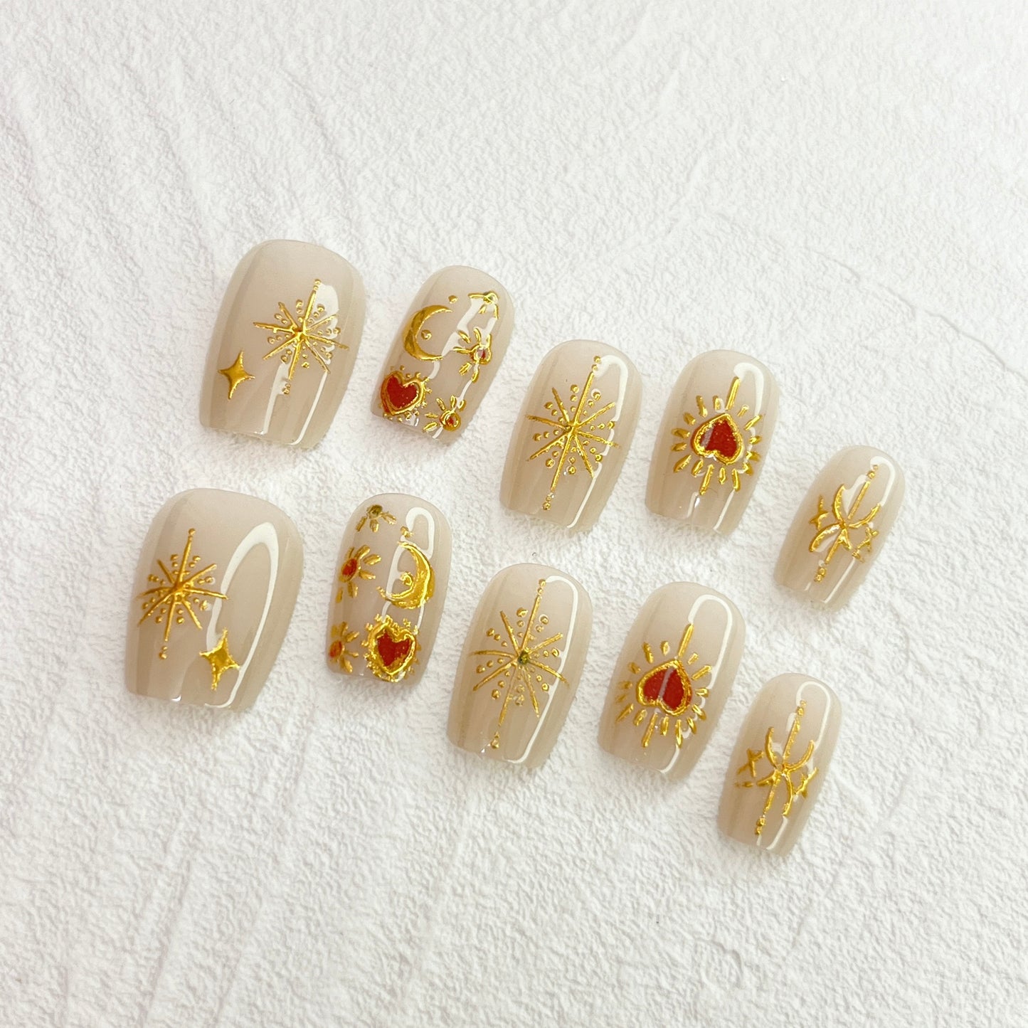 DAsena JAPAN PREMIUM NAIL TIPS S-096(XS,S,M 3個セット)-D9