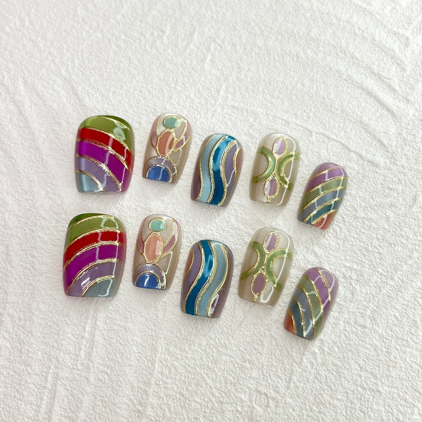 DAsena JAPAN PREMIUM NAIL TIPS S-099(XS,S,M 3個セット)-E20