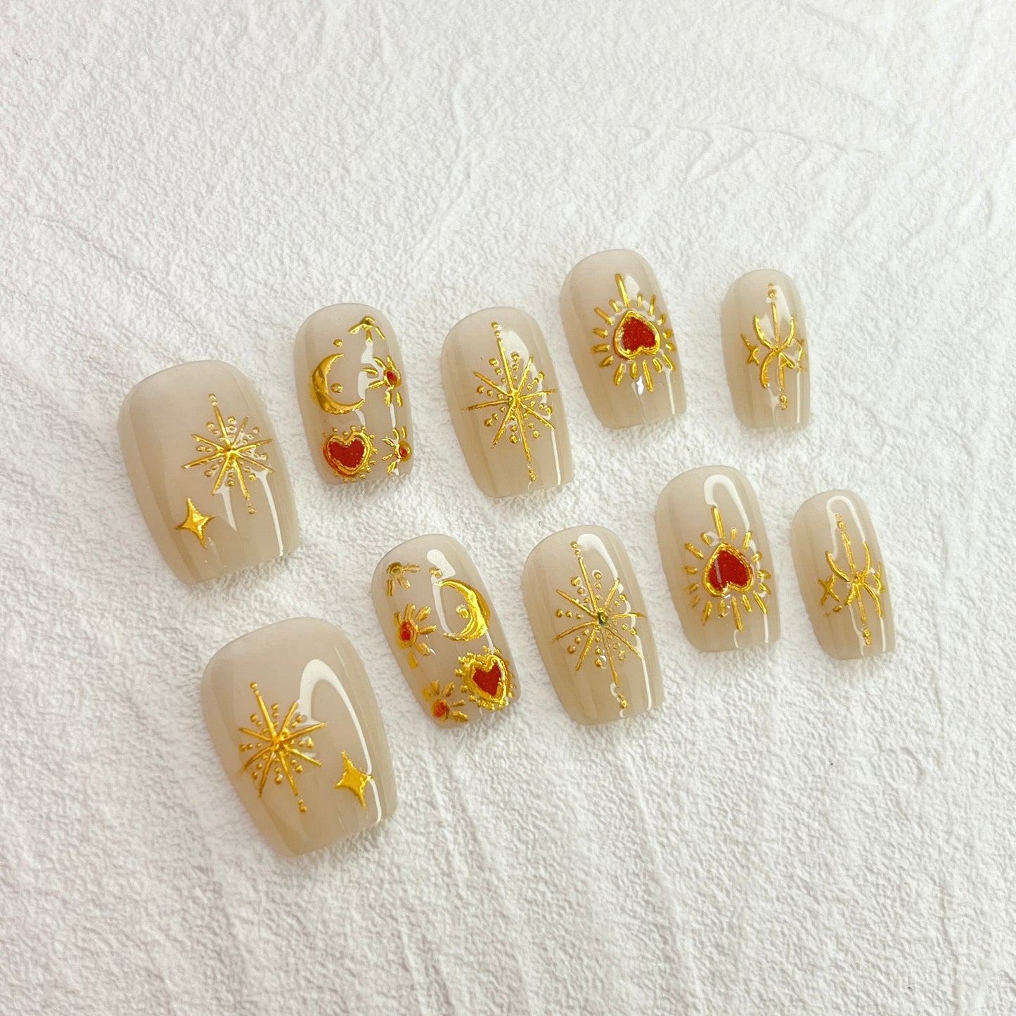 DAsena JAPAN PREMIUM NAIL TIPS S-096(XS,S,M 3個セット)-D9