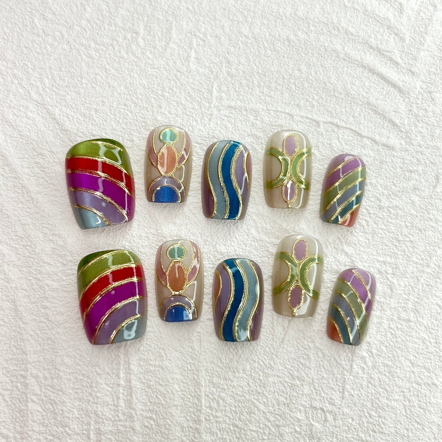 DAsena JAPAN PREMIUM NAIL TIPS S-099(XS,S,M 3個セット)-E20