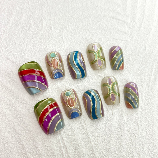 DAsena JAPAN PREMIUM NAIL TIPS S-099(XS,S,M 3個セット)-E20