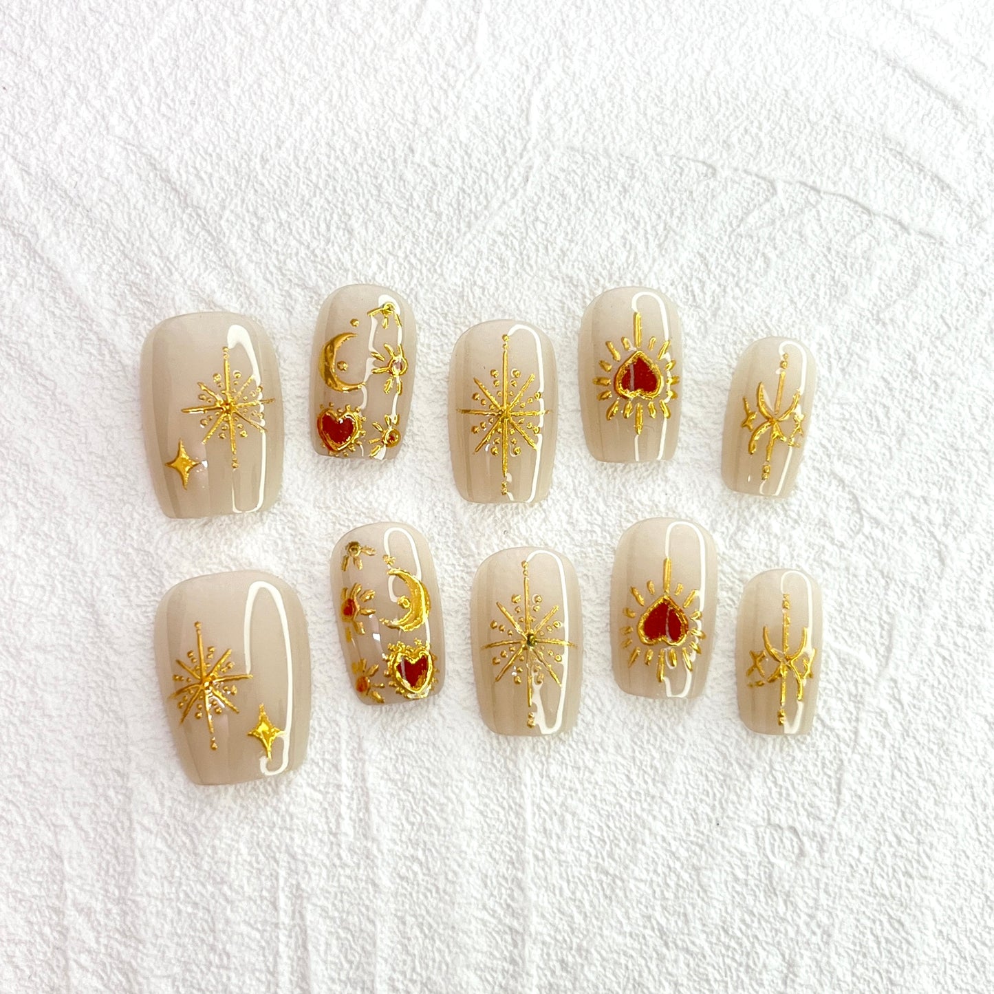 DAsena JAPAN PREMIUM NAIL TIPS S-096(XS,S,M 3個セット)-D9